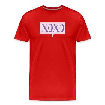 XoXo – Culture populaire Amour, câlin, Langage jeunesse - T-shirt bio Premium Homme - rouge - Devant - Damien (186cm)