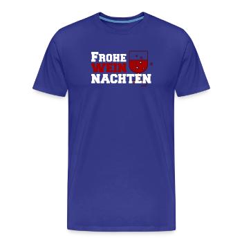 Frohe Weinachten Weinglas Design - Männer Premium Bio T-Shirt - Königsblau - Vorne - Damien (186cm)