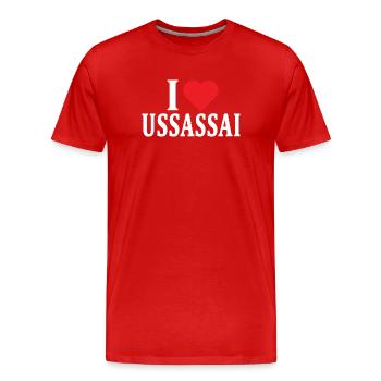 t-shirt Io amo Ussassai t-shirt Sardegna - Men's Premium Organic T-Shirt - red - Front - Damien (186cm)