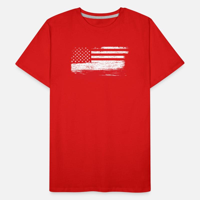 Brushed U.S. Flag Art Men's Premium Organic T-Shirt