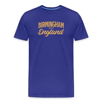 Birmingham England Vintage Script - Männer Premium Bio T-Shirt - Königsblau - Vorne - Damien (186cm)