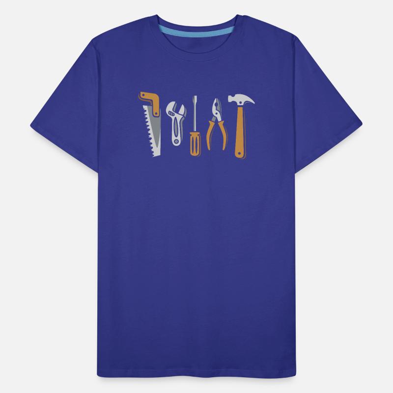 Ensemble d’outils vectoriels - scie, marteau, pinces, vis T-shirt bio Premium Homme