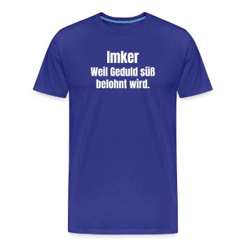 Motif des récompenses de patience d’apiculteur - T-shirt bio Premium Homme - bleu roi - Devant - Damien (186cm)