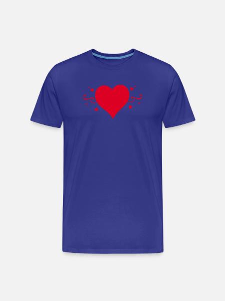 Saint-Valentin cœur rouge, st.valentin - T-shirt bio Premium Homme - bleu roi