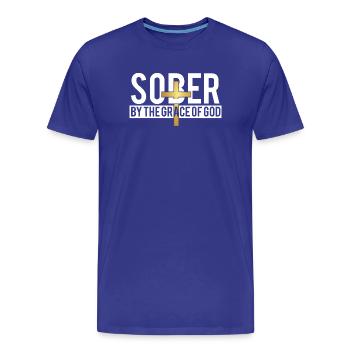 Sobre par la grâce de Dieu AA NA Jalon - T-shirt bio Premium Homme - bleu roi - Devant - Damien (186cm)