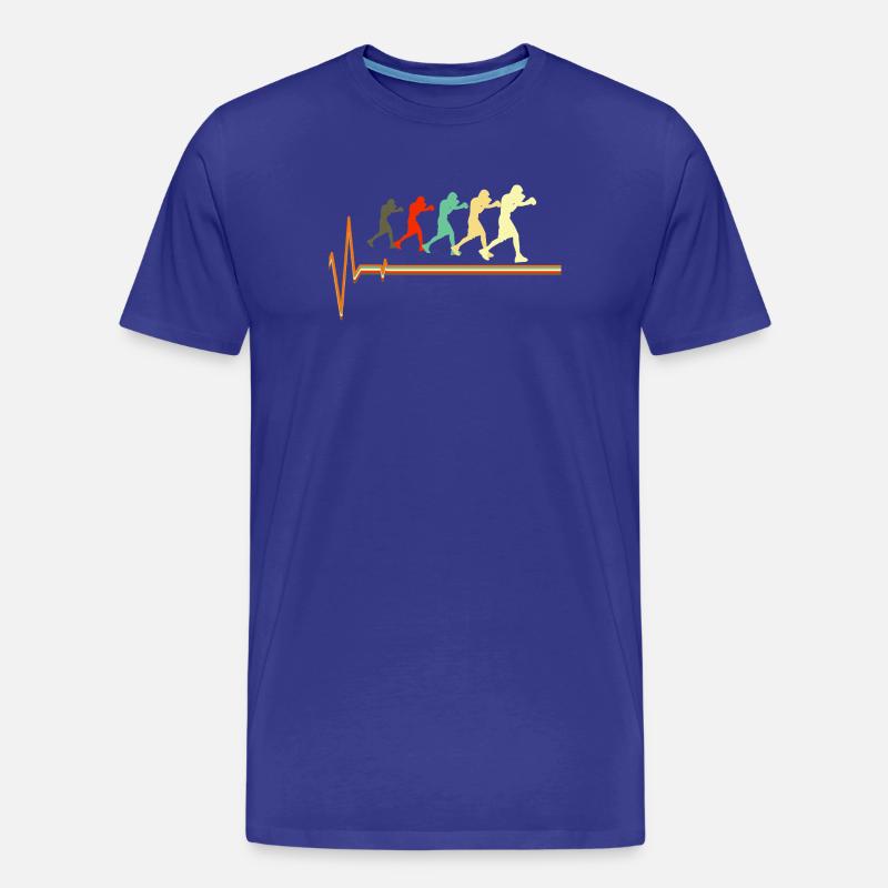 Boxing Heartbeat Evolution Retro Fighter Design - Männer Premium Bio T-Shirt - Königsblau