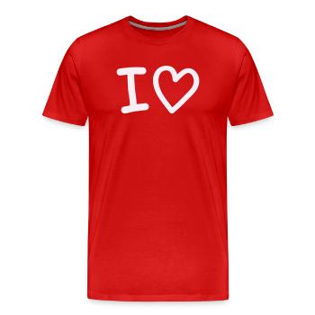 i_love - Men's Premium Organic T-Shirt - red - Front - Damien (186cm)