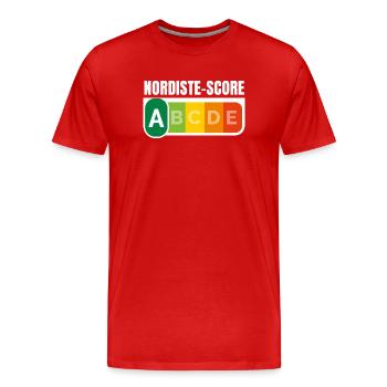 NORDISTE SCORE - Humour noir - T-shirt bio Premium Homme - rouge - Devant - Damien (186cm)