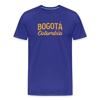 Bogotá Colombia Script Logo - Men's Premium Organic T-Shirt - royal blue - Front - Damien (186cm)