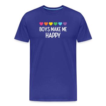 Pride Month LGBTQ - Boys Make Me Happy - Men's Premium Organic T-Shirt - royal blue - Front - Damien (186cm)