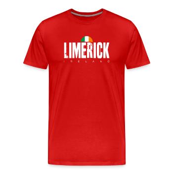 Design details required - Men's Premium Organic T-Shirt - red - Front - Damien (186cm)
