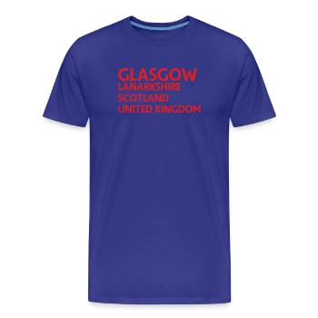Glasgow – Scotland Textdesign - T-shirt bio Premium Homme - bleu roi - Devant - Damien (186cm)