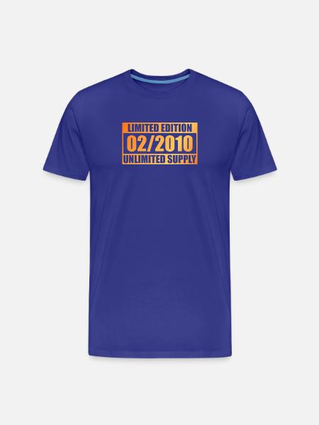 16th Birthday Limited Edition - ꝏ Supply 02/2010 - Men's Premium Organic T-Shirt - royal blue