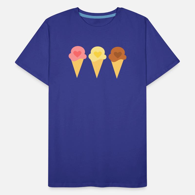 Eis Herz Eiscreme Erdbeereis Eisdiele Geschenk Männer Premium Bio T-Shirt