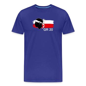 GR 20 randonnée corse trek rando - T-shirt bio Premium Homme - bleu roi - Devant - Damien (186cm)