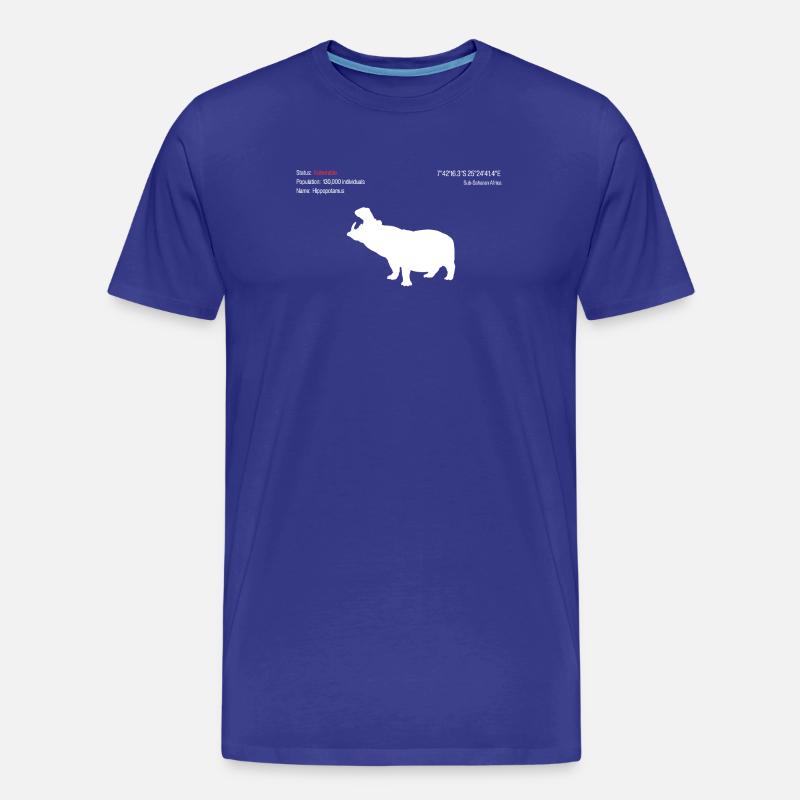 Nilpferd - Männer Premium Bio T-Shirt - Königsblau