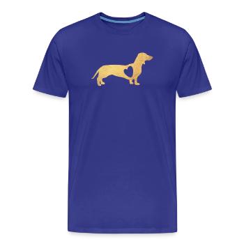 Coeur Teckel Or Chien Amour Fan Walkie Wauwau Amour - T-shirt bio Premium Homme - bleu roi - Devant - Damien (186cm)