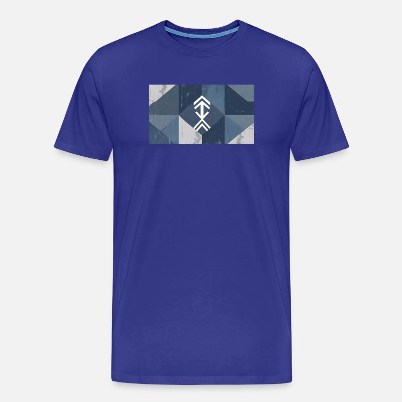 Geometric Blue Element Pattern - Men's Premium Organic T-Shirt - royal blue