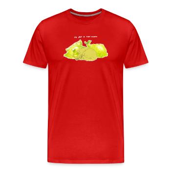 NUR EINE WINZIGE ZITRONE - Männer Premium Bio T-Shirt - Rot - Vorne - Damien (186cm)