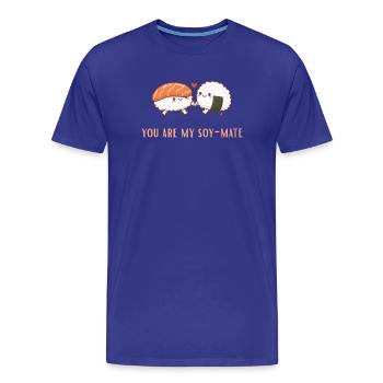 Soy-Mate Sushi Liebesduo soulmate - Männer Premium Bio T-Shirt - Königsblau - Vorne - Damien (186cm)