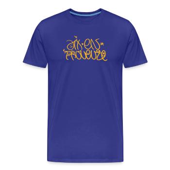 Traditional Aix-en-Provence Souvenir T-Shirt - Men's Premium Organic T-Shirt - royal blue - Front - Damien (186cm)