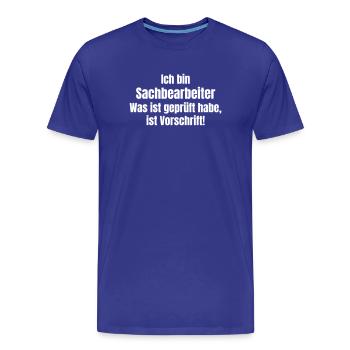 Clerk Award Provision - Men's Premium Organic T-Shirt - royal blue - Front - Damien (186cm)