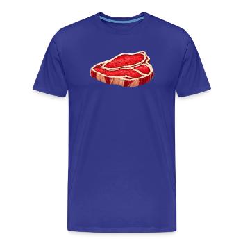 Illustration de steak juteux - T-shirt bio Premium Homme - bleu roi - Devant - Damien (186cm)