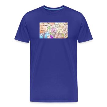Sea of Faces Collage: Colorful Diversity - Men's Premium Organic T-Shirt - royal blue - Front - Damien (186cm)