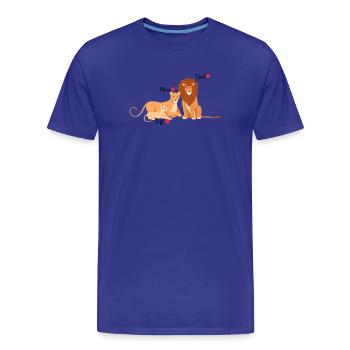 Löwenfamilie  - Männer Premium Bio T-Shirt - Königsblau - Vorne - Damien (186cm)