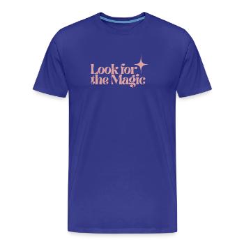 Cherchez les Magic Retro Pink Positive Vibes - T-shirt bio Premium Homme - bleu roi - Devant - Damien (186cm)