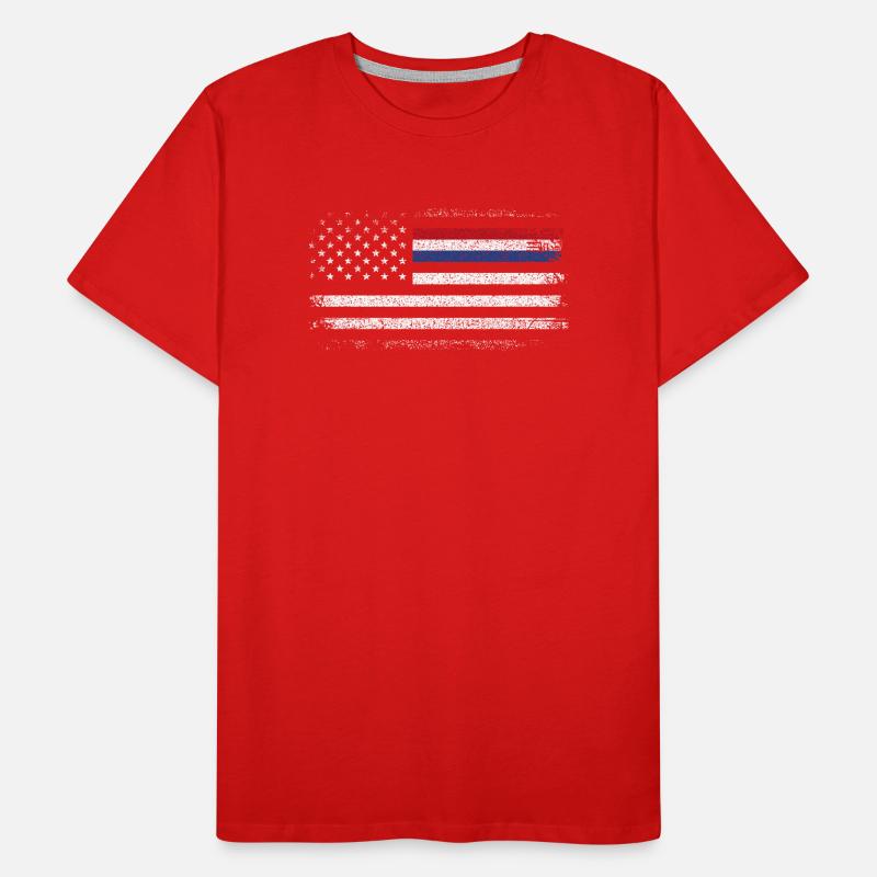 Drapeau américain robuste avec accent bleu T-shirt bio Premium Homme