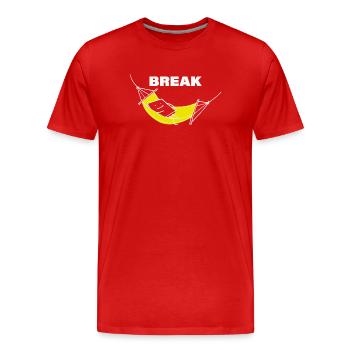 BREAK - Men's Premium Organic T-Shirt - red - Front - Damien (186cm)
