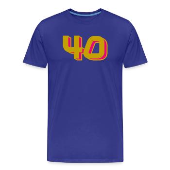 40. 40 ANS. 40e ANNIVERSAIRE. ANNIVERSAIRE 40 ANS. - T-shirt bio Premium Homme - bleu roi - Devant - Damien (186cm)