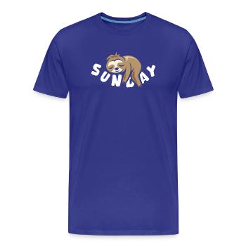 Dimanche paresseux bande dessinée drôle Icône de chemise du dimanche - T-shirt bio Premium Homme - bleu roi - Devant - Damien (186cm)