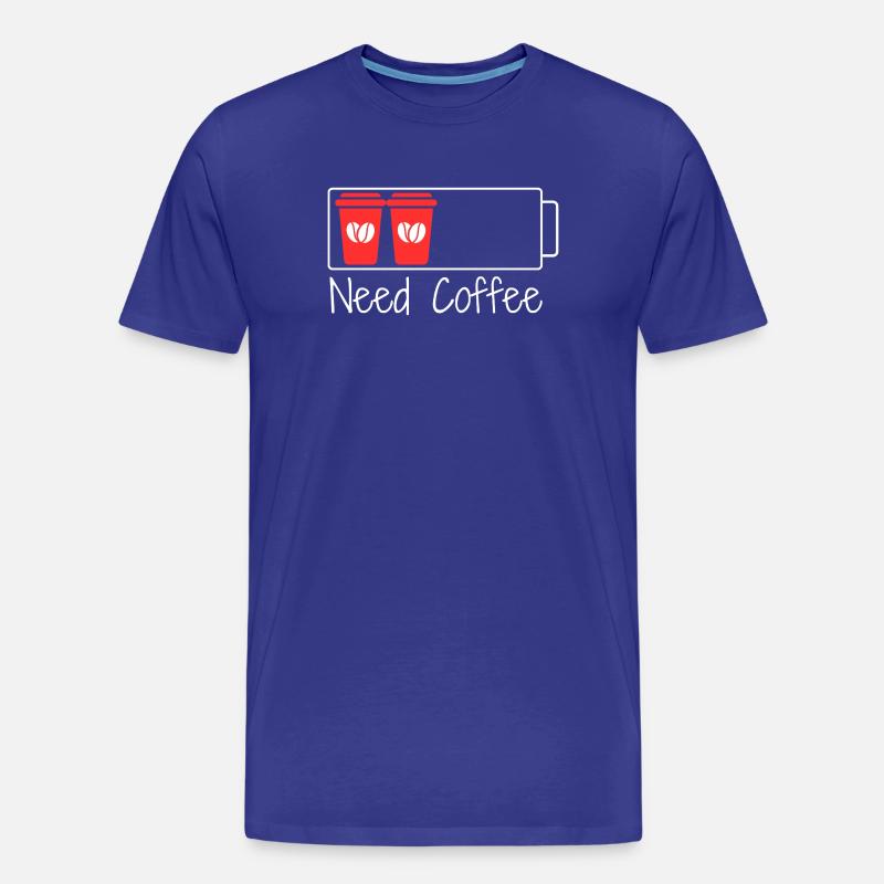 Koffein = 100% Ladung - Männer Premium Bio T-Shirt - Königsblau