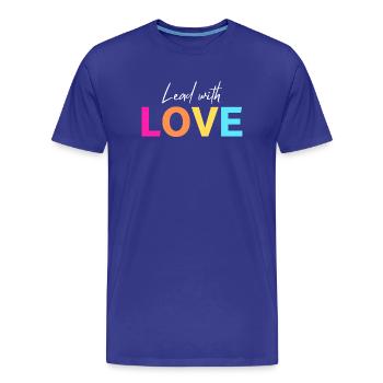 Lead with LOVE - Men's Premium Organic T-Shirt - royal blue - Front - Damien (186cm)