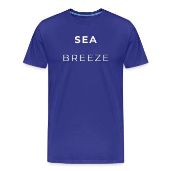 Breeze Navy Minimalistische Typografie - Männer Premium Bio T-Shirt - Königsblau - Vorne - Damien (186cm)