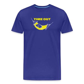 TIME OUT - Männer Premium Bio T-Shirt - Königsblau - Vorne - Damien (186cm)