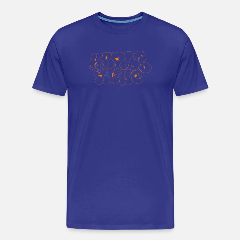 Orangene Graffiti Karlsruhe Souvenir - Männer Premium Bio T-Shirt - Königsblau