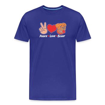 Chien Boxer - T-shirt bio Premium Homme - bleu roi - Devant - Damien (186cm)