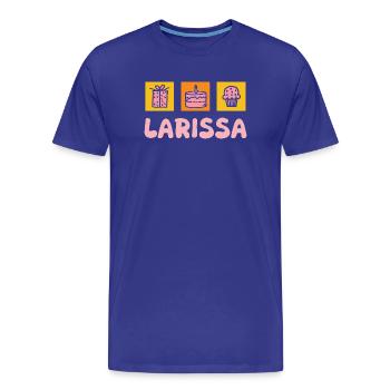 Larissa comme gâteau d’anniversaire - T-shirt bio Premium Homme - bleu roi - Devant - Damien (186cm)