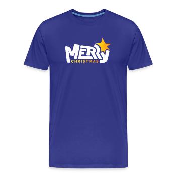 merry christmas font font graffiti star xmas - Men's Premium Organic T-Shirt - royal blue - Front - Damien (186cm)