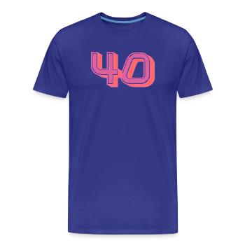40. 40 ANS. 40e ANNIVERSAIRE. ANNIVERSAIRE 40 ANS. - T-shirt bio Premium Homme - bleu roi - Devant - Damien (186cm)