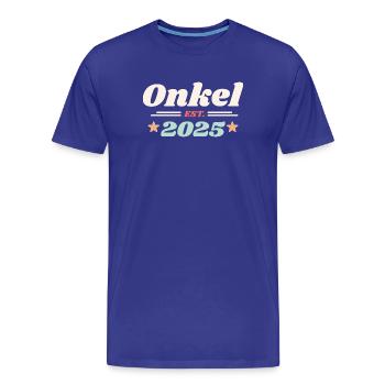 Onkel Est 2025 Ich werde Onkel Retro Style - Männer Premium Bio T-Shirt - Königsblau - Vorne - Damien (186cm)