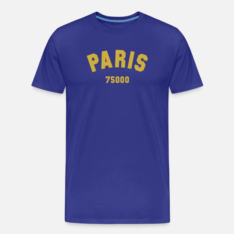 PARIS Code postal - T-shirt bio Premium Homme - bleu roi