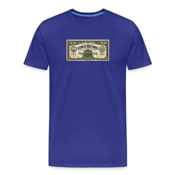 Vintage Business Money Poster - Männer Premium Bio T-Shirt - Königsblau - Vorne - Damien (186cm)