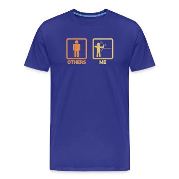 Bogenschütze Strichmännchen - Männer Premium Bio T-Shirt - Königsblau - Vorne - Damien (186cm)