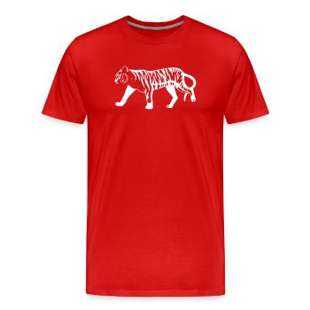 Tigre stylisé à imprimé animalier - T-shirt bio Premium Homme - rouge - Devant - Damien (186cm)