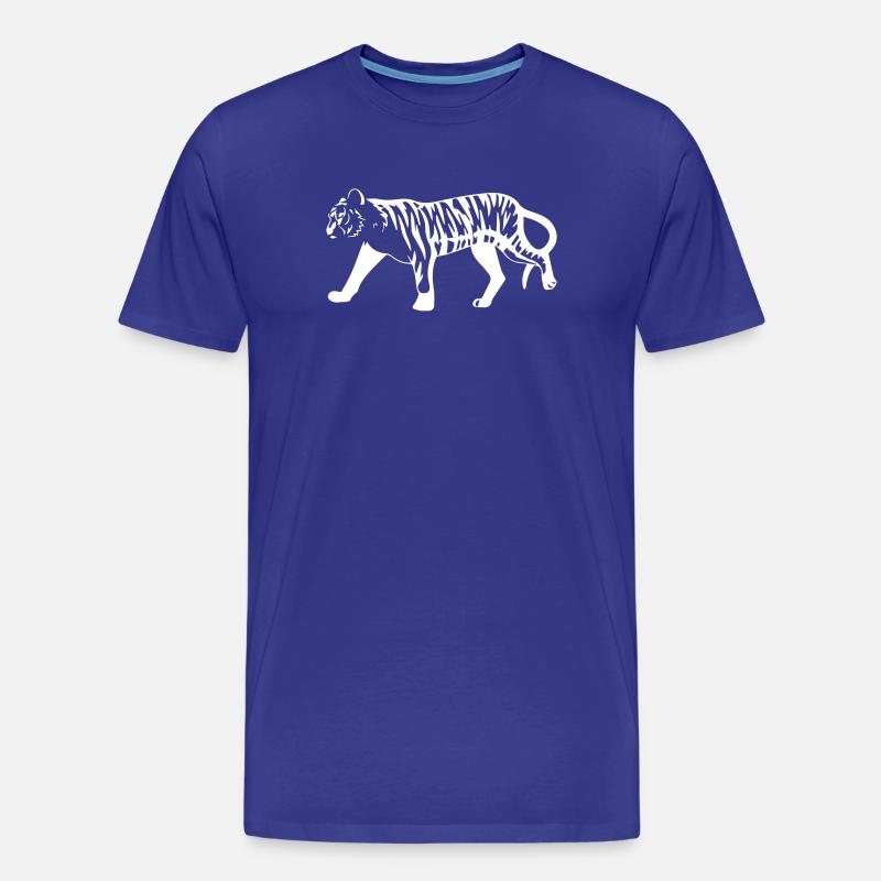Stilisierter Tiger mit Tiermuster - Männer Premium Bio T-Shirt - Königsblau