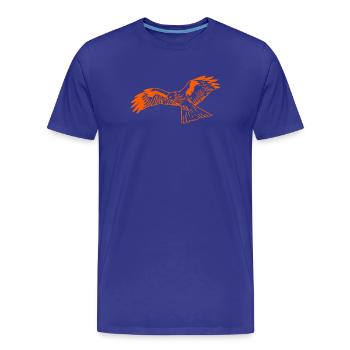 Falcon in orange - Men's Premium Organic T-Shirt - royal blue - Front - Damien (186cm)